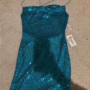 Shimmering Teal Sequin Dress